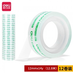 得力30011文具膠帶12mm*14y*38um(12卷/筒)