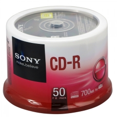 索尼（SONY） CD-R 空白刻錄光盤 1-48X 700M車載音樂辦公桶裝空白刻錄光盤 50片