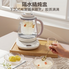 美的（Midea） 養(yǎng)生壺 煮茶器 燒水壺 煮茶壺 多段保溫迷你玻璃花茶壺 智能恒溫電熱水壺1.5L MK-YS02-T 220V