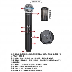 柏飛利無線麥克風 雙接收器雙網頭話筒 TA58A一拖一