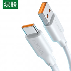 綠聯(lián)（UGREEN）USB2.0轉(zhuǎn)Type-C 華為超級快充數(shù)據(jù)線 PVC外被 電流6A（MAX）100W US303 2米/白色（40208）